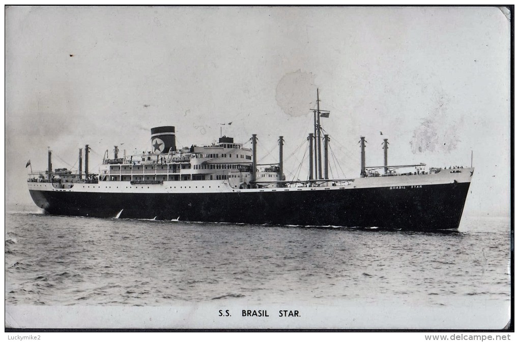 S S Brasil Star  (1947 - 1972).  Blue Star Line  C 1950. - Piroscafi