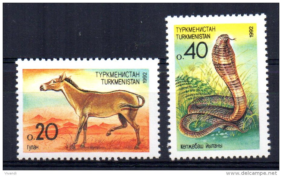 Turkmenistan - 1992 - Wild Ass &amp; Cobra - MNH - Turkménistan