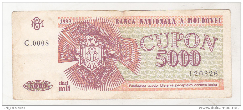 Moldova 5000 Cupon 1993 - Moldavie