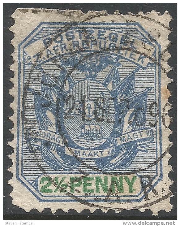 Transvaal. 1896-7 Arms. 2½d Used. SG 219 - Transvaal (1870-1909)