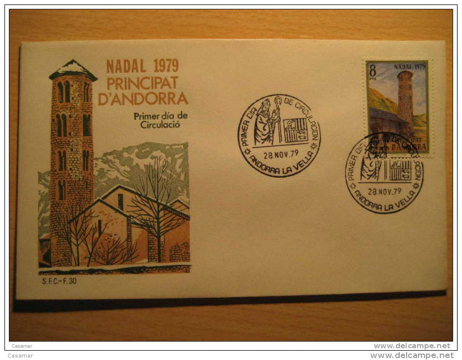 ANDORRA 1979 Santa Coloma Church Agnus Horse Art Romanico Romanic Romanique Set 2 Fdc Spd ANDORRE - Lettres & Documents