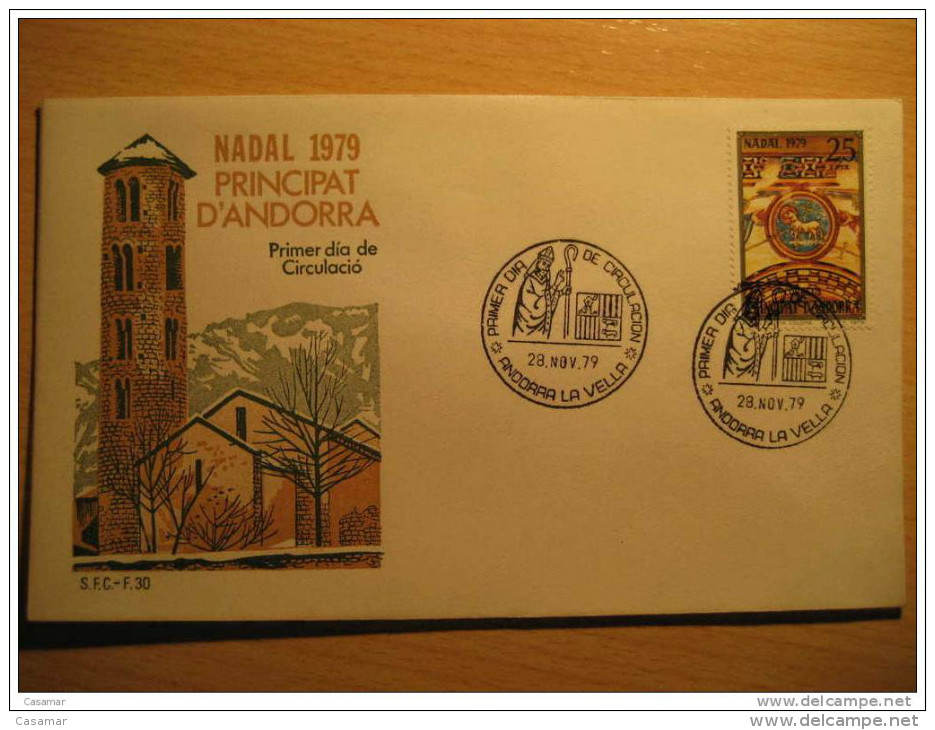 ANDORRA 1979 Santa Coloma Church Agnus Horse Art Romanico Romanic Romanique Set 2 Fdc Spd ANDORRE - Lettres & Documents