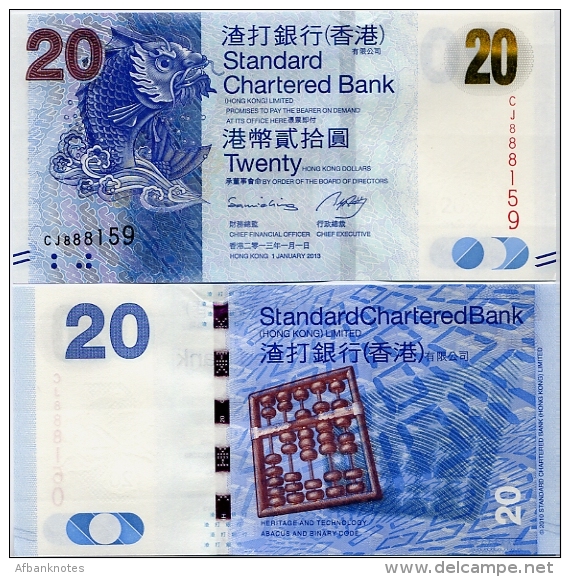 HONG KONG - SCB     20 Dollars     P-297c      1.1.2013         UNC - Hong Kong