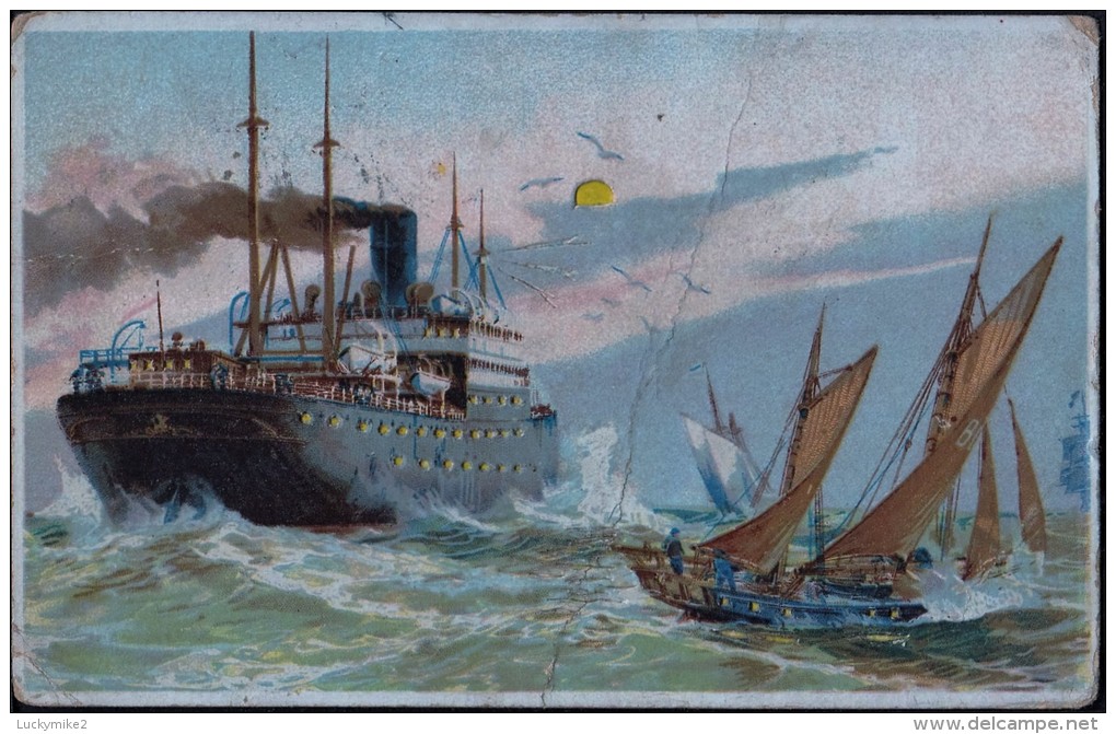 'Hold To Light'  Ship Postcard  C1910 - Hold To Light