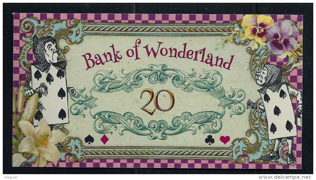 Spielgeld "ALICE IM WUNDERLAND" 20 Units, Training, Education, Play Money, 130 X 70 Mm, RRR, UNC - Unclassified