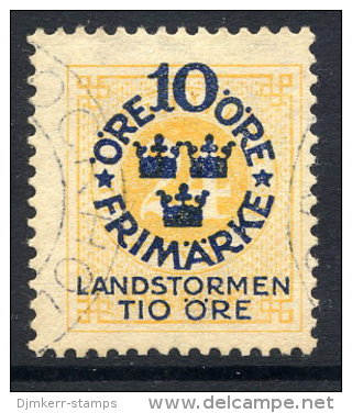 SWEDEN 1916 Landstorm Fund On Ring Type 10 / 24 öre Used.  Michel 93 - Oblitérés