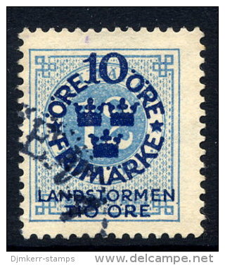 SWEDEN 1916 Landstorm Fund On Ring Type 10 / 12 öre Used.  Michel 91 - Gebruikt