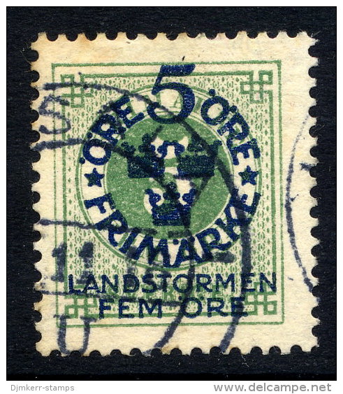SWEDEN 1916 Landstorm Fund On Ring Type 5 / 5 öre Used.  Michel 89 - Oblitérés