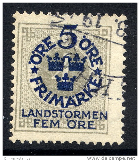 SWEDEN 1916 Landstorm Fund On Ring Type 5 / 4 öre Used.  Michel 88 - Usati