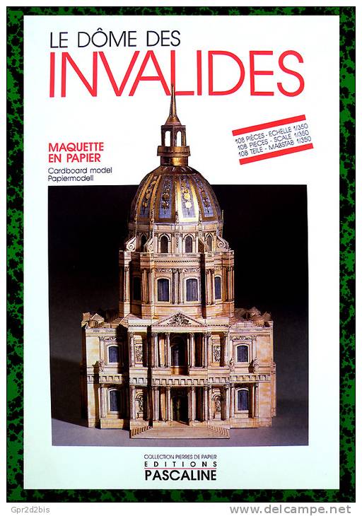 Découpage Maquette - Dômes Des Invalides - Ed Pascaline - Années 80 - Cut-out Paper Model - Sonstige & Ohne Zuordnung