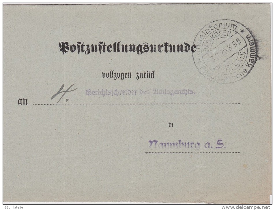 ALLEMAGNE  1925 LETTRE DE BAD KOSEN - Lettres & Documents