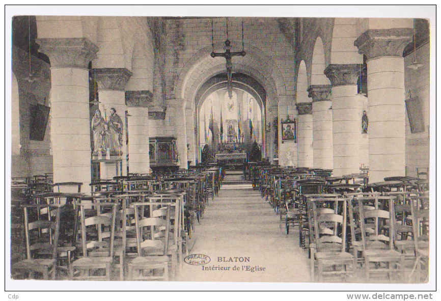 Cpsm Blaton   Intérieur église - Bernissart