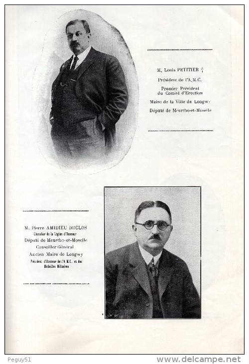 Longwy à Ses Morts. 10 Septembre  1933. Imprimerie Nouvelle, Longwy-Bas 1933 - Guerre 1914-18