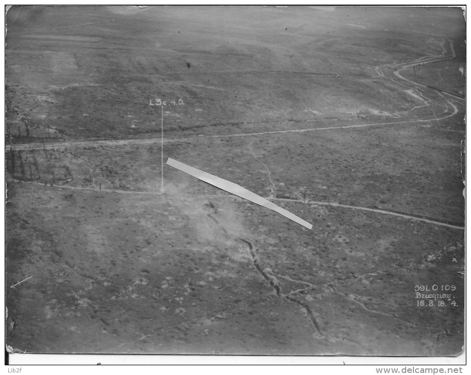 Pas De Calais Bucquoy Offensive Du 16/08/1918 Tranchées Fortifications Village Destructions 5 Photos Aériennes Ww1 Wk1 - War, Military