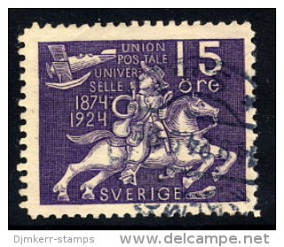 SWEDEN 1924 UPU Anniversary 15 öre  Used.  Michel 161 - Usados
