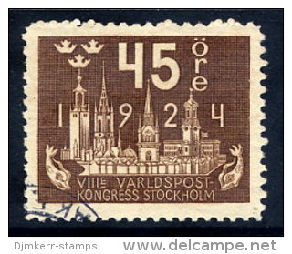 SWEDEN 1924 UPU Congress 45 öre  Used.  Michel 152 - Used Stamps