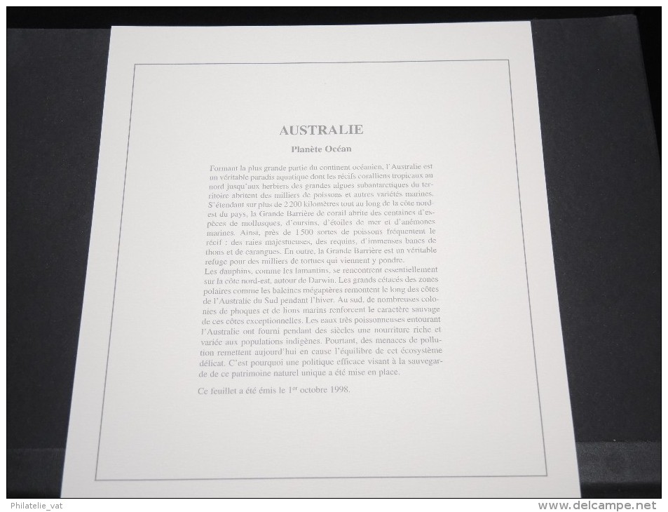 AUSTRALIE - Bloc Luxe Avec Texte Explicatif - Belle Qualité - À Voir -  Lot N° 11480 - Blocks & Kleinbögen