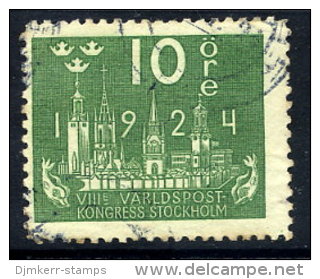 SWEDEN 1924 UPU Congress 10 öre  Used.  Michel 145W - Oblitérés