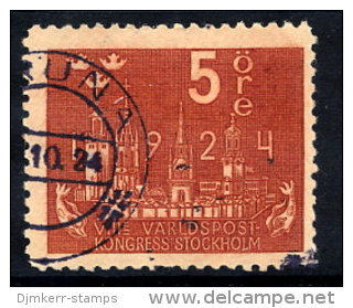 SWEDEN 1924 UPU Congress 5 öre  Used.  Michel 144 - Used Stamps