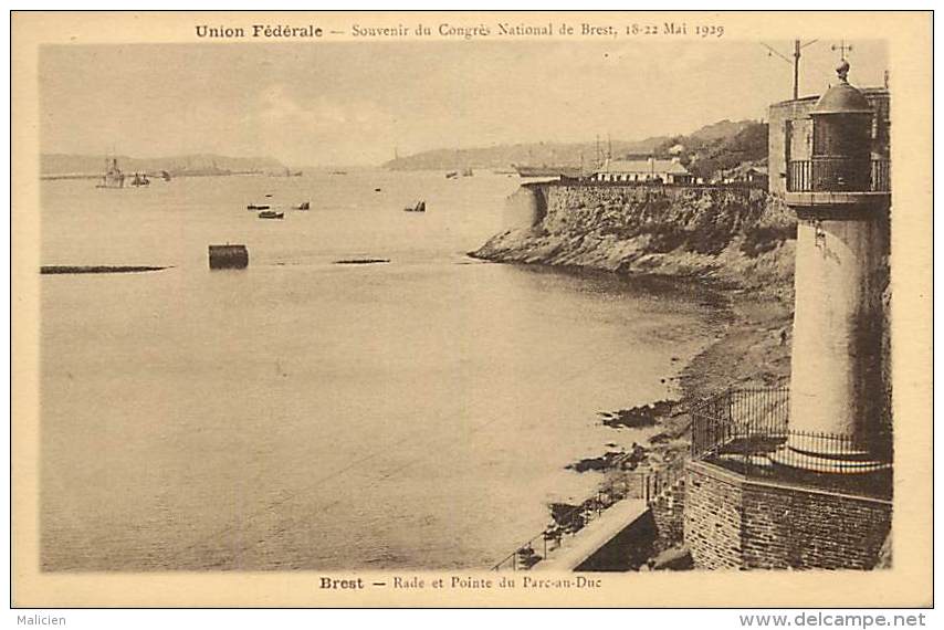 -departs Div.-ref-EE825- Finistere - Brest - Souvenir Congres National Mutiles ..18-22 Mai 1929 - Phare - Phares - - Brest