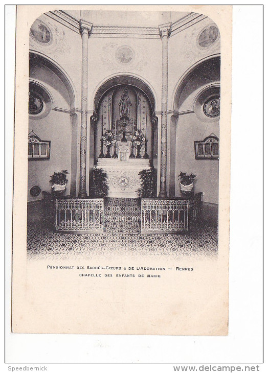 25624 -RENNES 35 France -PENSIONNAT SACRES COEURS -ADORATION CHAPELLE  ENFANTS Marie - - Rennes