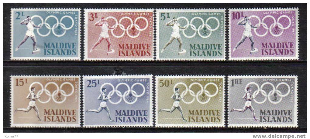 OL-F3 - MALDIVE , N. 139/146  ***   Atletica - Estate 1964: Tokio