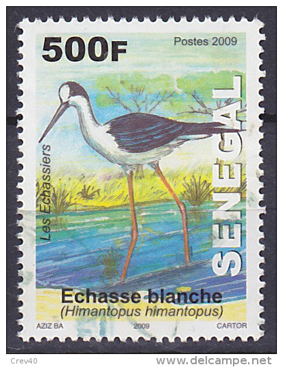 Timbre Oblitéré N° 1830(Yvert) Sénégal 2010 - Oiseau, échasse Blanche - Sénégal (1960-...)