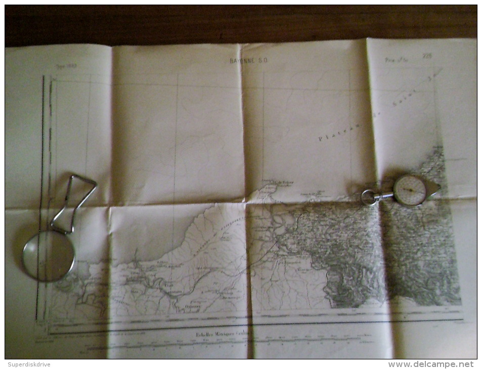 BAYONNE .S.O.carte Topographique De 1889 N°226 /3 - Topographical Maps