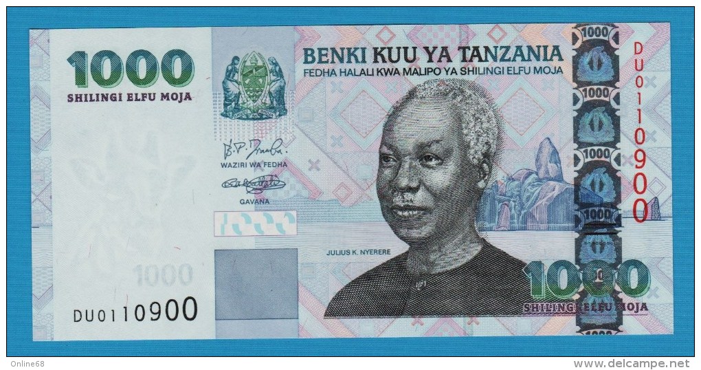 TANZANIA 1000 Shilingi  ND (2006) # DU0110900   P# 36b  President Julius Kambarage Nyerere - Tanzanie