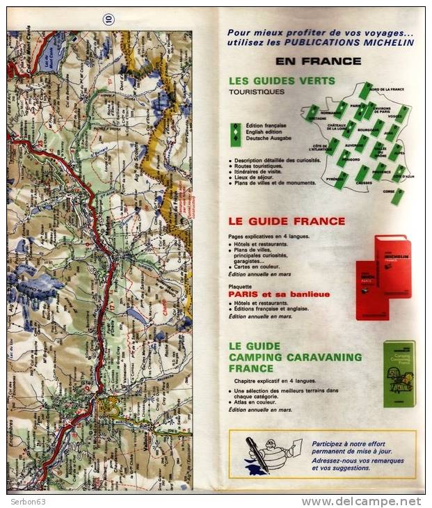 CARTE MICHELIN N°92 NEUVE STOCK LIBRAIRIE MANUFACTURE FRANCAISE DES PNEUMATIQUES TOURISME FRANCE 1975 PONTARLIER GRENOBL - Cartes/Atlas