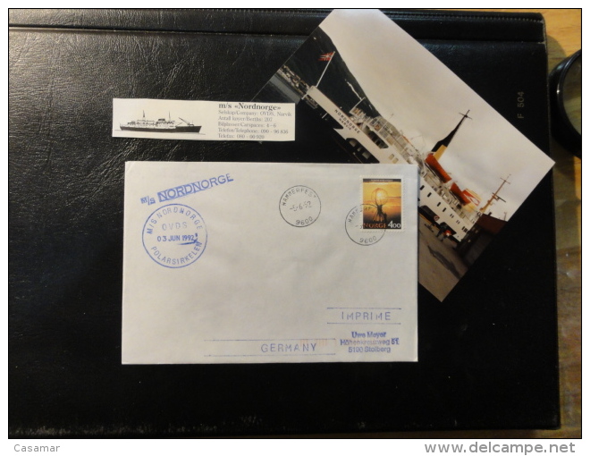 Ship Mail Cover MS M/S NORDNORGE Polar Circle + Real Photo  Norway - Cartas & Documentos