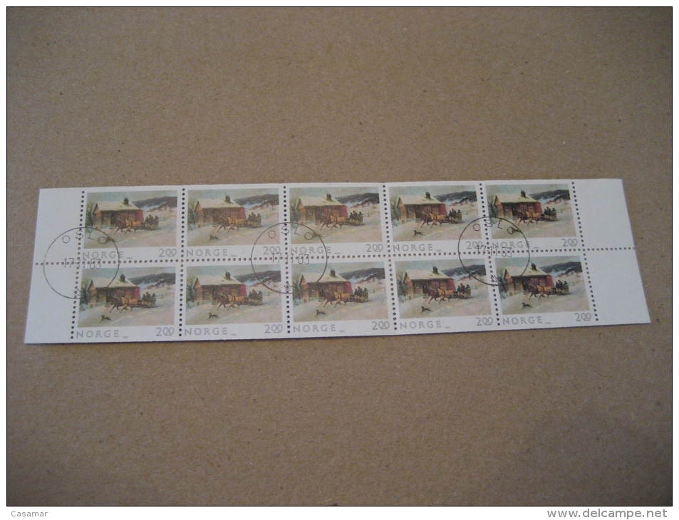 Booklet Yvert N&ordm; C850 Cat. 8 Eur Stage Coach Ice Sled Sleigh Horse Horses Norway Norvege - Carnets