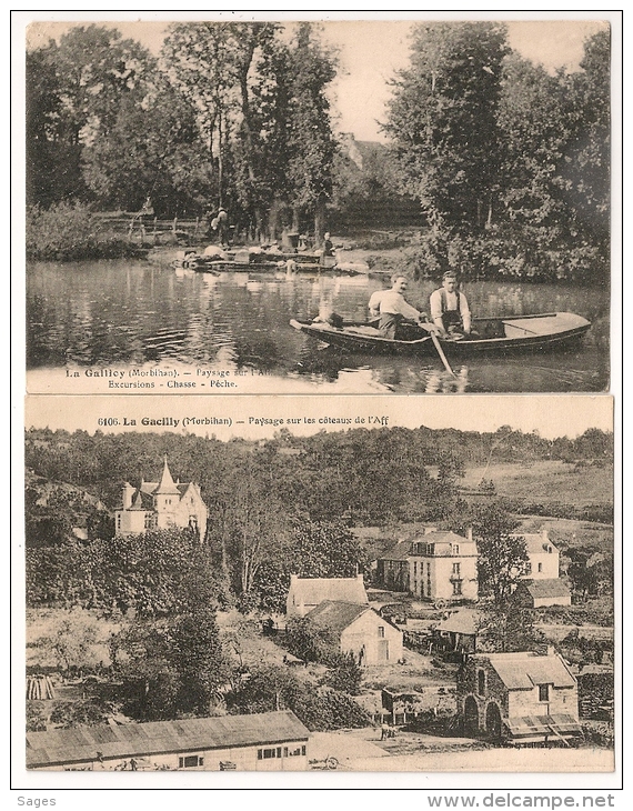 2 Cartes LA GACILLY Morbihan, Paysage Sur L'AFF. - La Gacilly