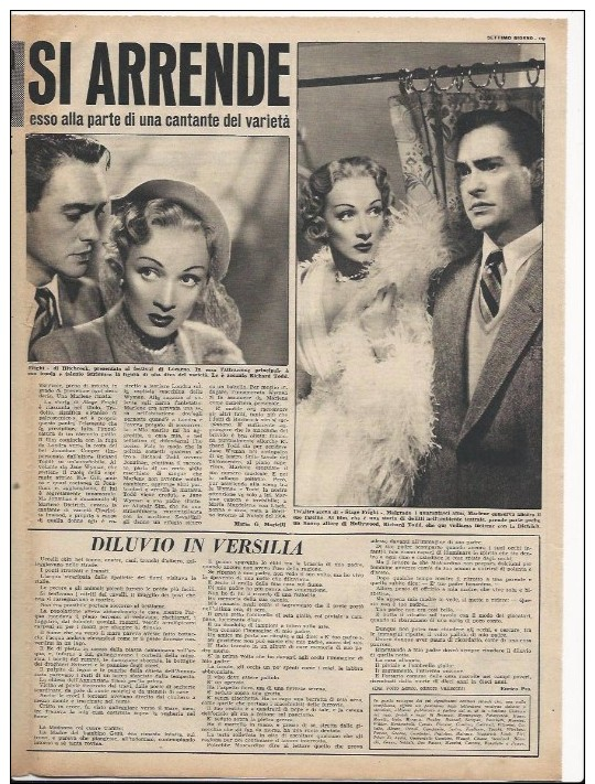 1950 Italian Magazine MARLENE DIETRICH  Article And Photos - Altri & Non Classificati