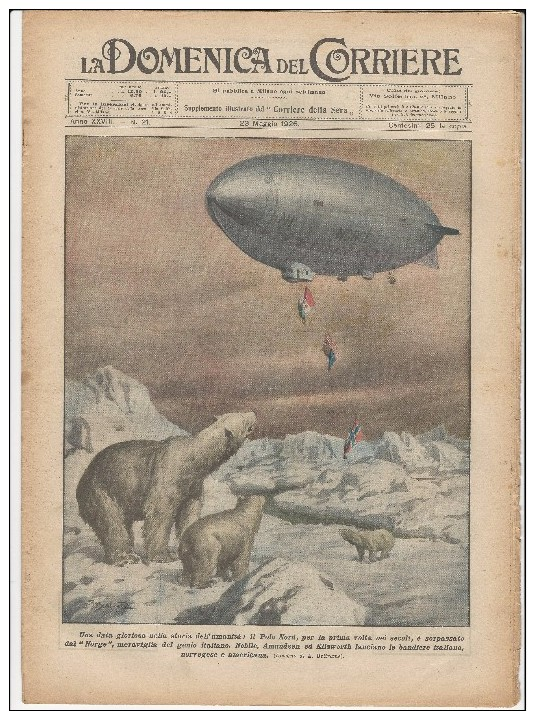 1926 Italian Magazine LITHO Airship "Norge" Flying Over The North Pole + Coronation Of King Of SIAM Sayam  Thailand Thai - Vor 1900