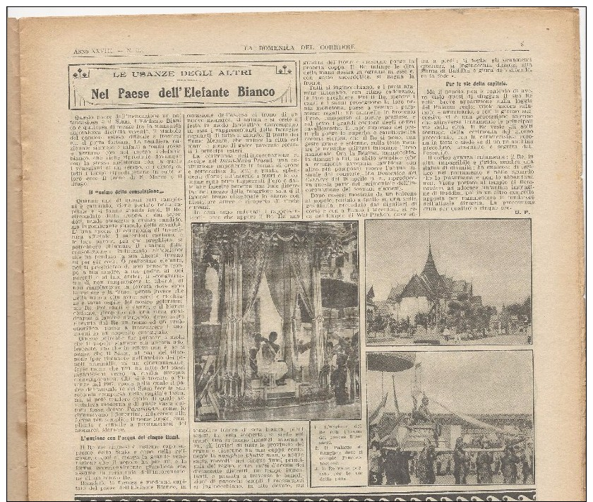 1926 Italian Magazine LITHO Airship "Norge" Flying Over The North Pole + Coronation Of King Of SIAM Sayam  Thailand Thai - Vor 1900