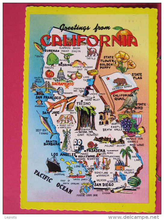 Etats Unis - Greetings From California - Jolis Timbres - Scans Recto-verso - Autres & Non Classés