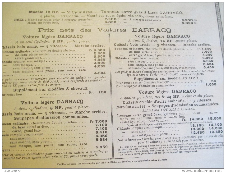 DARRACQ/Suresnes/Voitures Légéres/STRÔM/Tailleurs Pour Automobilistes/Paris/Annuaire Exportation Lacarriére/1901  ILL71 - Automobile