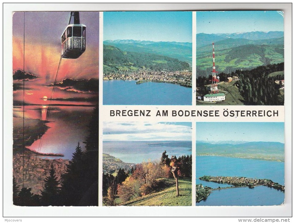 1962 AUSTRIA  COVER Stamps 1.50s GAURMANN 30g  (postcard Bregenz, Cable Car) To Germany, Cablecar - Covers & Documents