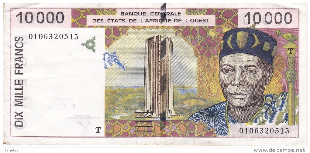 BILLETE DEL TOGO DE 10000 FRANCS DEL AÑO 1996  (BANKNOTE) - Togo