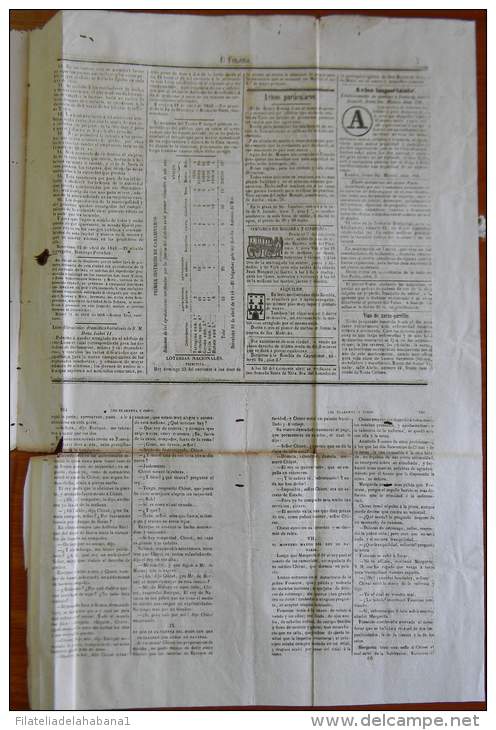 BP250 CUBA SPAIN NEWSPAPER ESPAÑA 1848 EL FOMENTO BARCELONA 25/04/1848 49X33cm - [1] Bis 1980