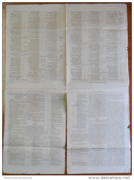 BP254 CUBA SPAIN NEWSPAPER ESPAÑA 1877 BOLETIN OFICIAL 09/09/1877 32X23cm - [1] Until 1980