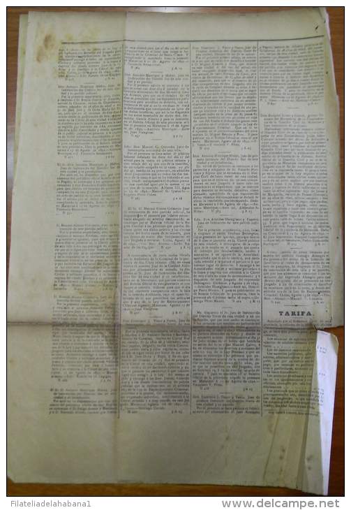 BP258 CUBA SPAIN NEWSPAPER ESPAÑA 1892 BOLETIN OFICIAL MATANZA 27/8/1892 46X32cm - [1] Hasta 1980