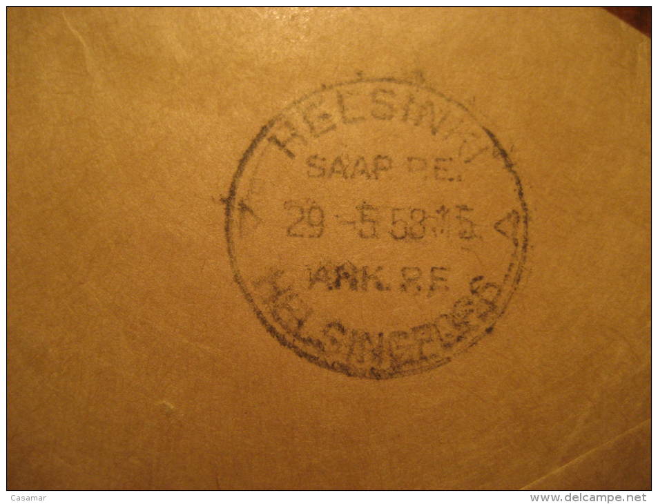 Helsinki 1958 Postiennakko Postforskott Label Parcel-post Postage Free Paid Cover Finland - Parcel Post