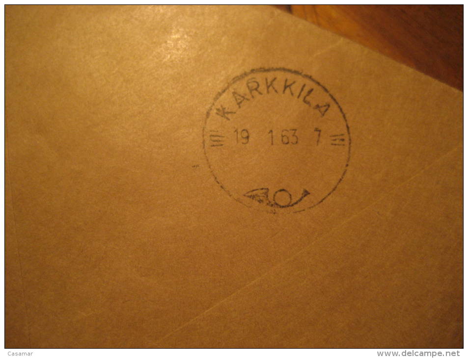 Riihikoski 1963 To Karkkila Postiennakko Postforskott Label Parcel-post Postage Free Paid Cover Finland - Colis Postaux