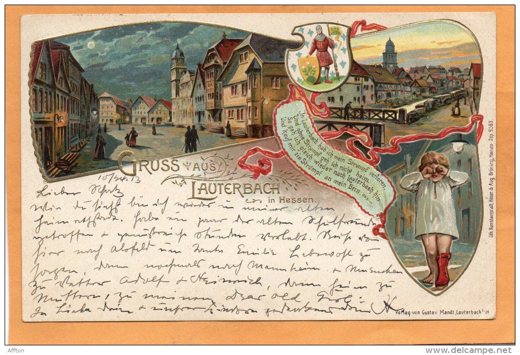 Gruss Aus Lauterbach Hessen Germany 1900 Postcard - Lauterbach