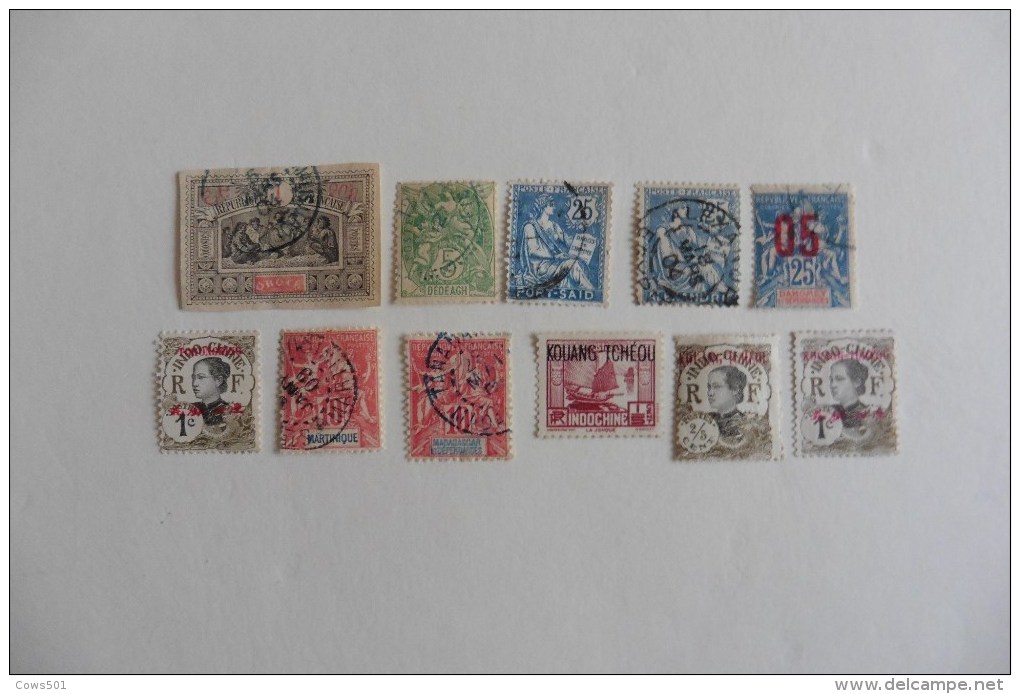 Ex Colonies Et Protectorats : 11 Timbres Oblitérés - Collections