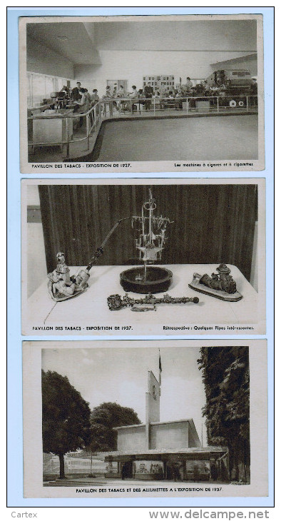 9600  PARIS : LOT DE 3 CPA  Exposition De 1937 , Pavillon Des Tabacs ; Machines à Cigares Et Cigarettes ,retrospective ! - Expositions