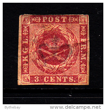 Danish West Indies MH Scott #1a 3c Coat Of Arms - Creased - Danemark (Antilles)