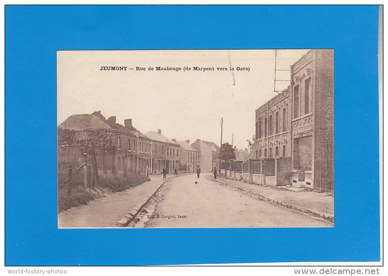 CPA - JEUMONT - Rue De Maubeuge (de Marpent Vers La Gare)  - éditeur Longuet - Jeumont